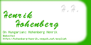 henrik hohenberg business card
